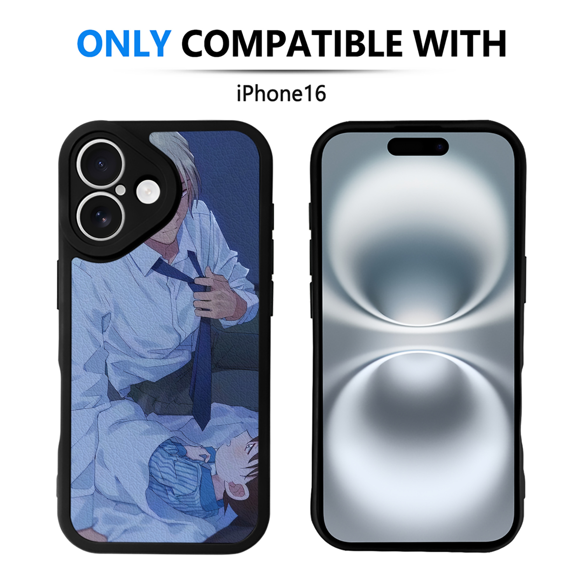 （画像用） 名探偵コナン Detective Conan 【iPhone 16シリーズ対応】シリコンスマホケース（レザー調） 材質：シリコン